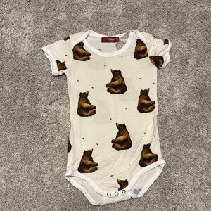 Adorable Bear Print Kids One Piece